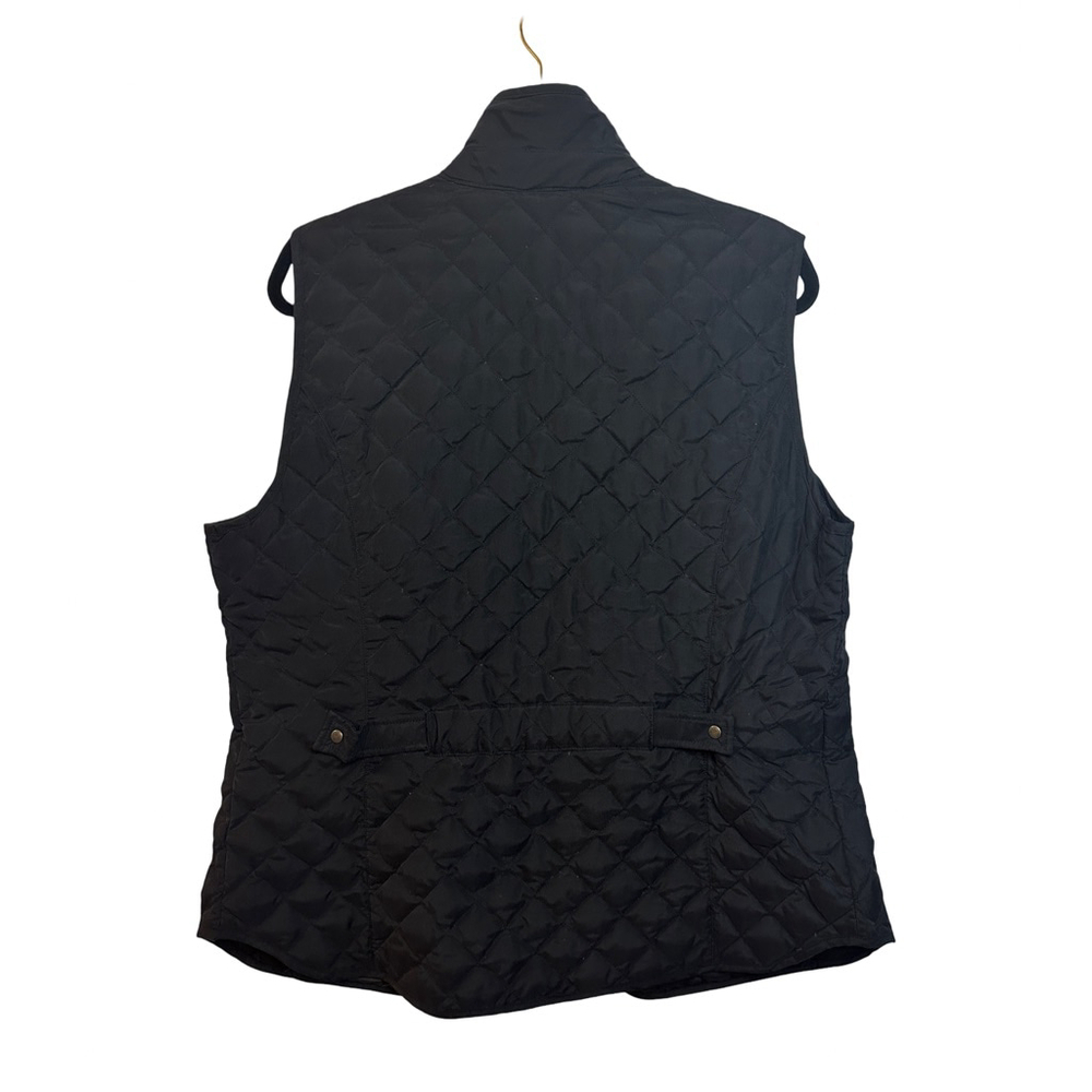 Women's Eddie Bauer Black Quilted Goose Down Vest Size Tall Large - Picture 3 of 10